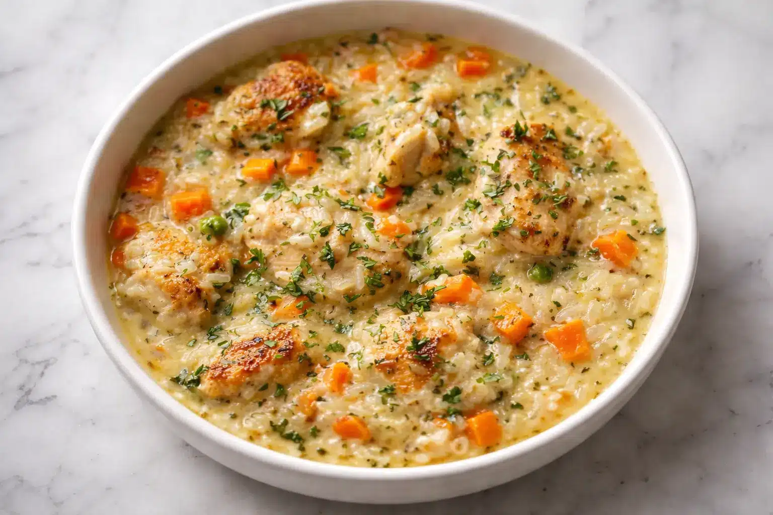 Easy gluten free dairy free dinner with shredded chicken and mixed vegetables served in a bowl