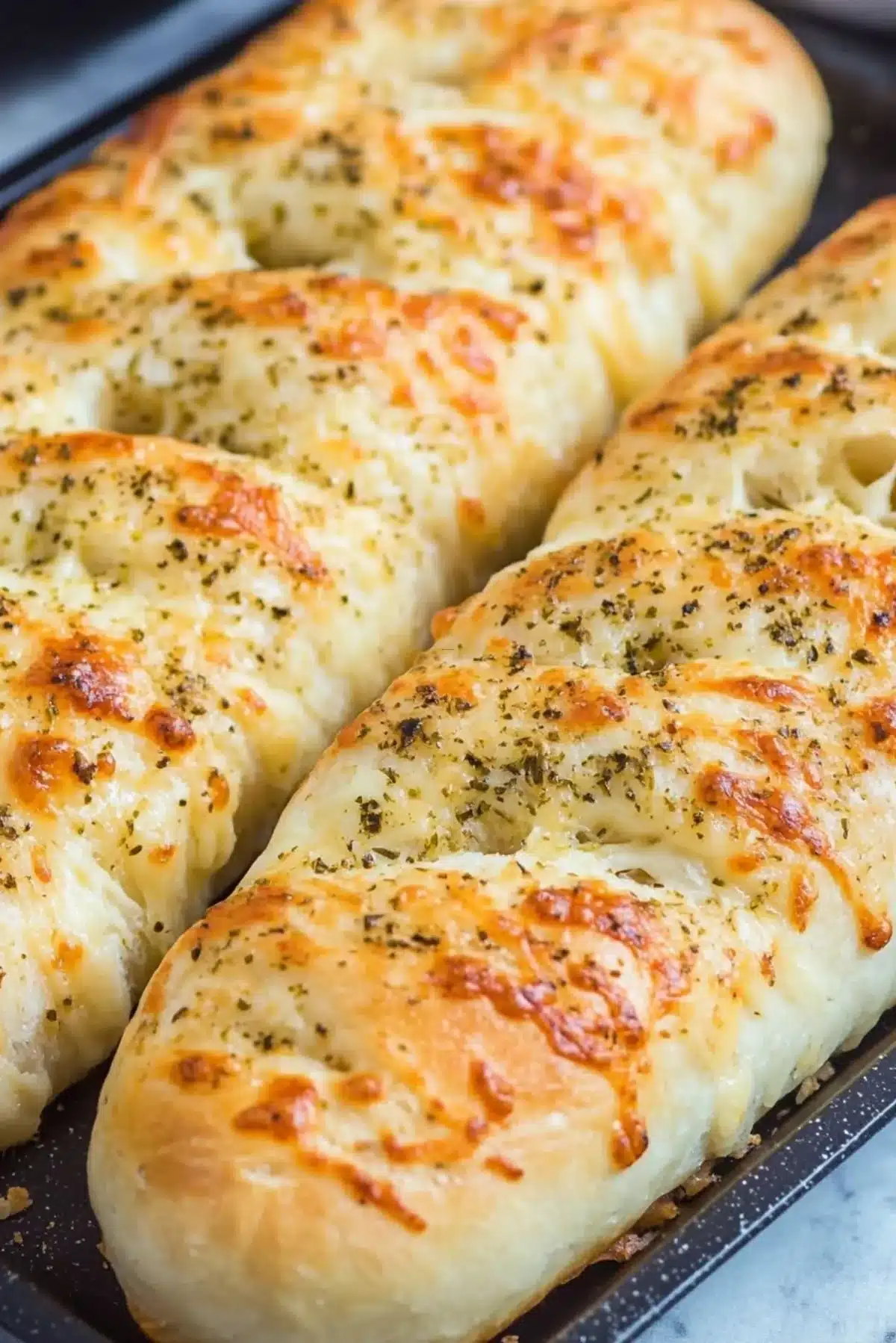 Homemade Italian Herb Cheese Bread inspired by Subway's recipe.
