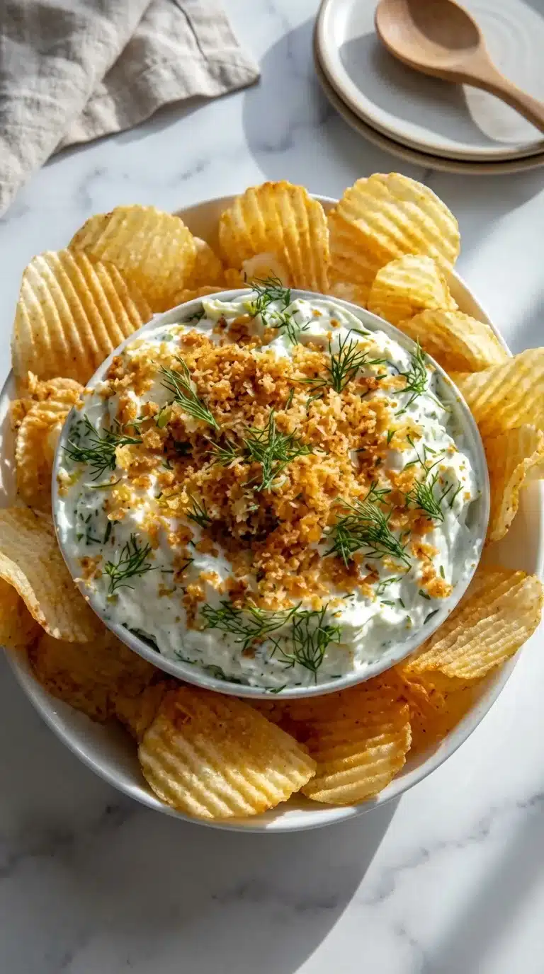 Grillo's Pickle Dip Photorealistic Grillo's Pickle Dip served with everyday meal on white marble, natural light, fresh and ready to eat.