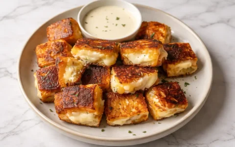 Hawaiian roll grilled cheese sandwiches with melted cheese and crisp golden edges on a plate