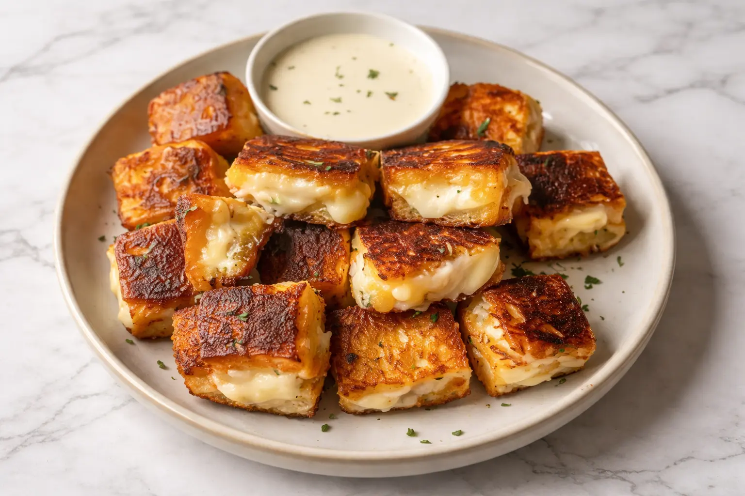 Hawaiian roll grilled cheese sandwiches with melted cheese and crisp golden edges on a plate