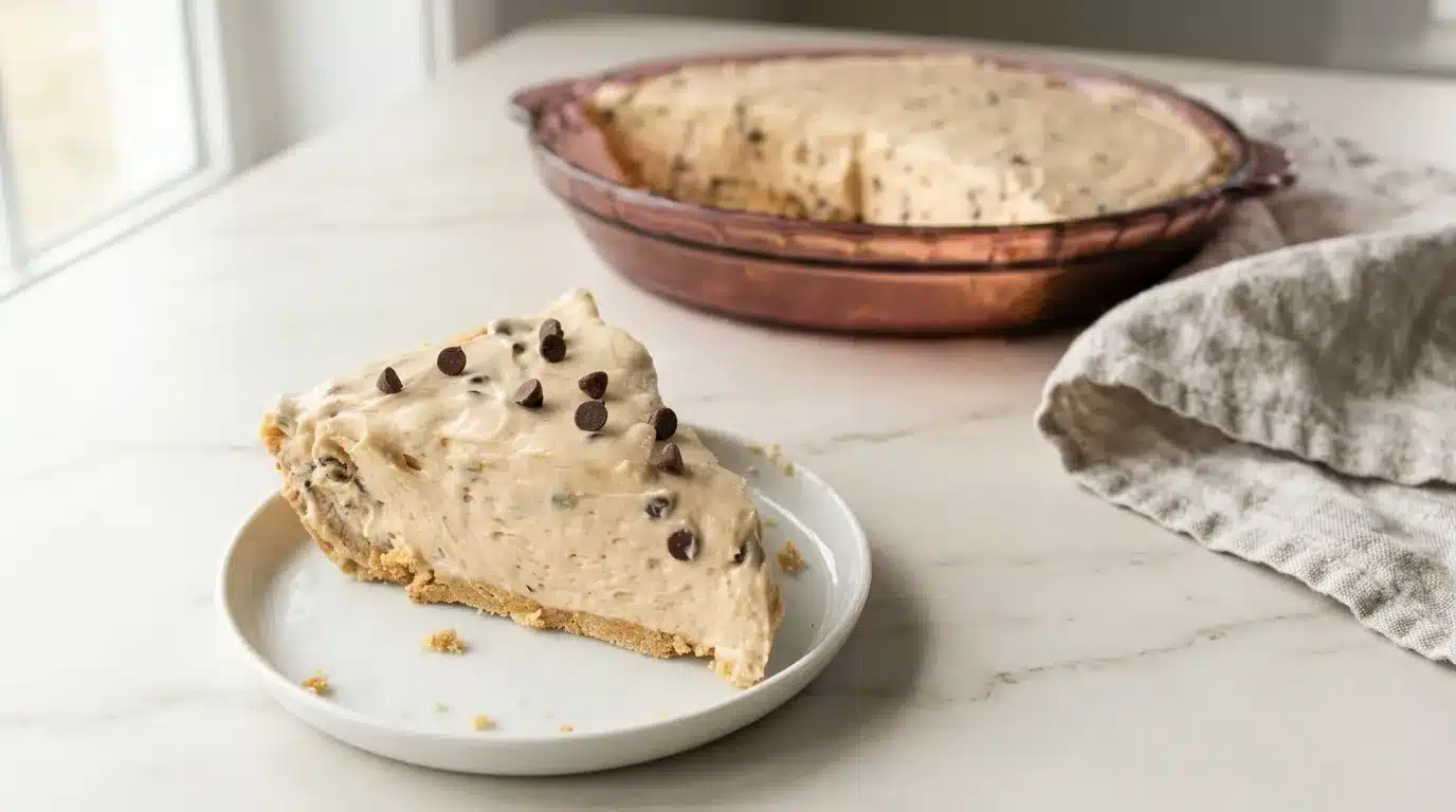 Peanut Butter Pie Photorealistic Peanut Butter Pie on white marble, naturally plated and ready to serve, with natural daylight for true colors.