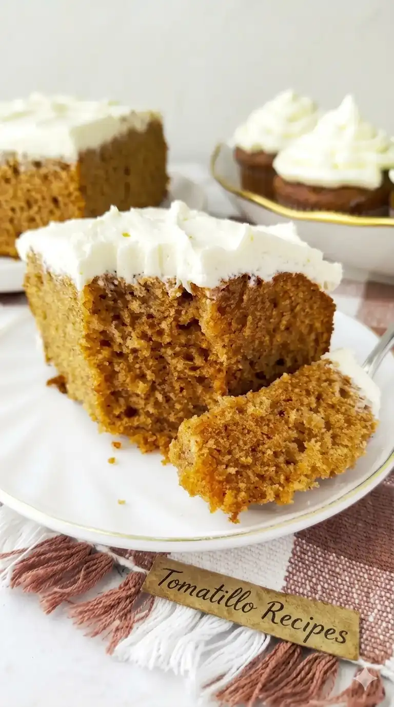 Photorealistic super moist spice cake on white marble, ready to serve. Homemade, naturally plated, warm off-white tones.