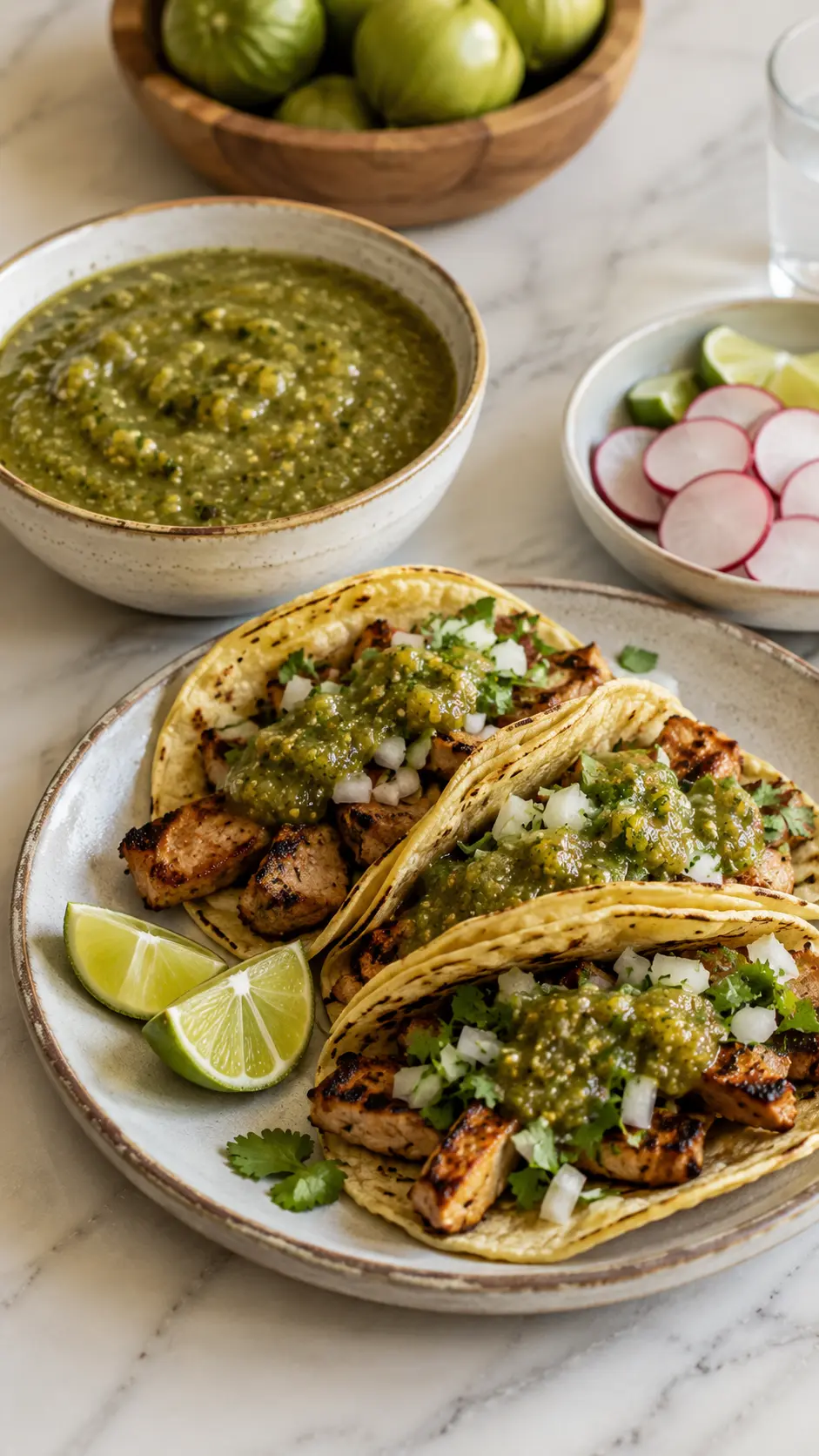 Tomatillo tequila salsa Tomatillo Tequila Salsa Served with Chicken Tacos