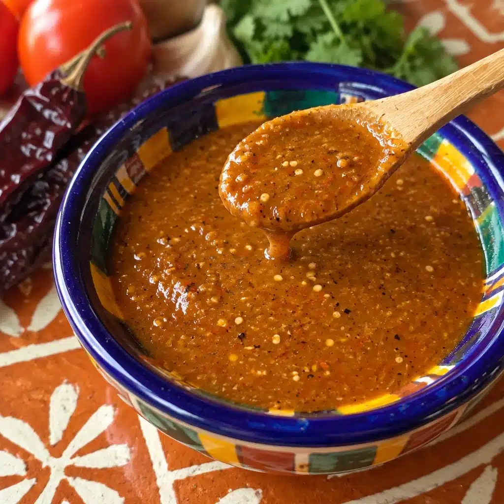 Charred Tomatillo & Arbol Chile Salsa with vibrant roasted ingredients