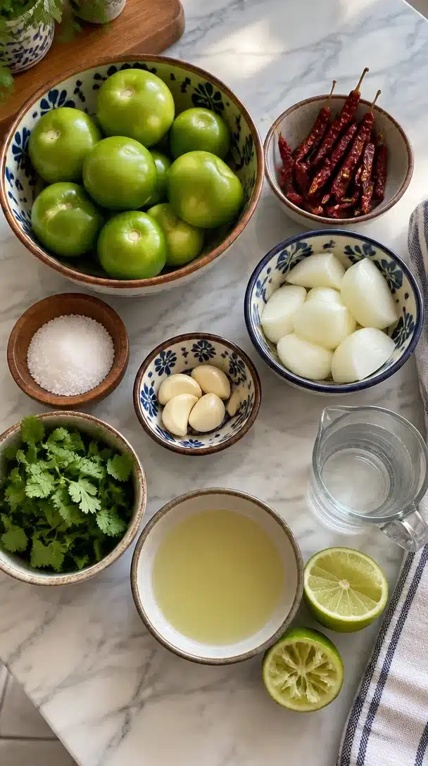 Charred Tomatillo & Arbol Chile Salsa