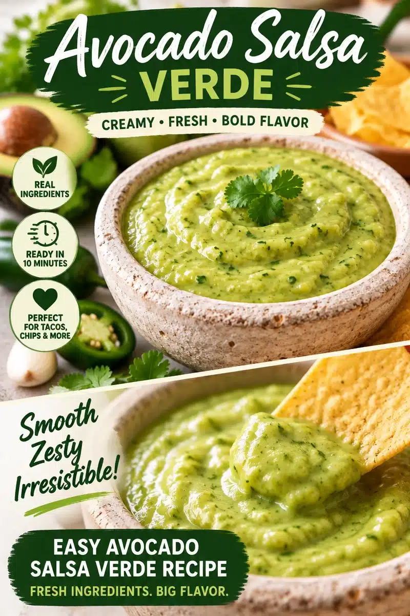 Creamy Tomatillo Avocado Salsa Verde Recipe Creamy Tomatillo Avocado Salsa Verde Recipe