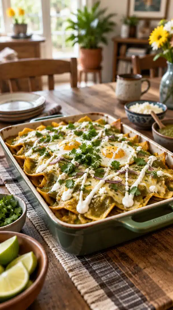 Green Breakfast Chilaquiles Casserole