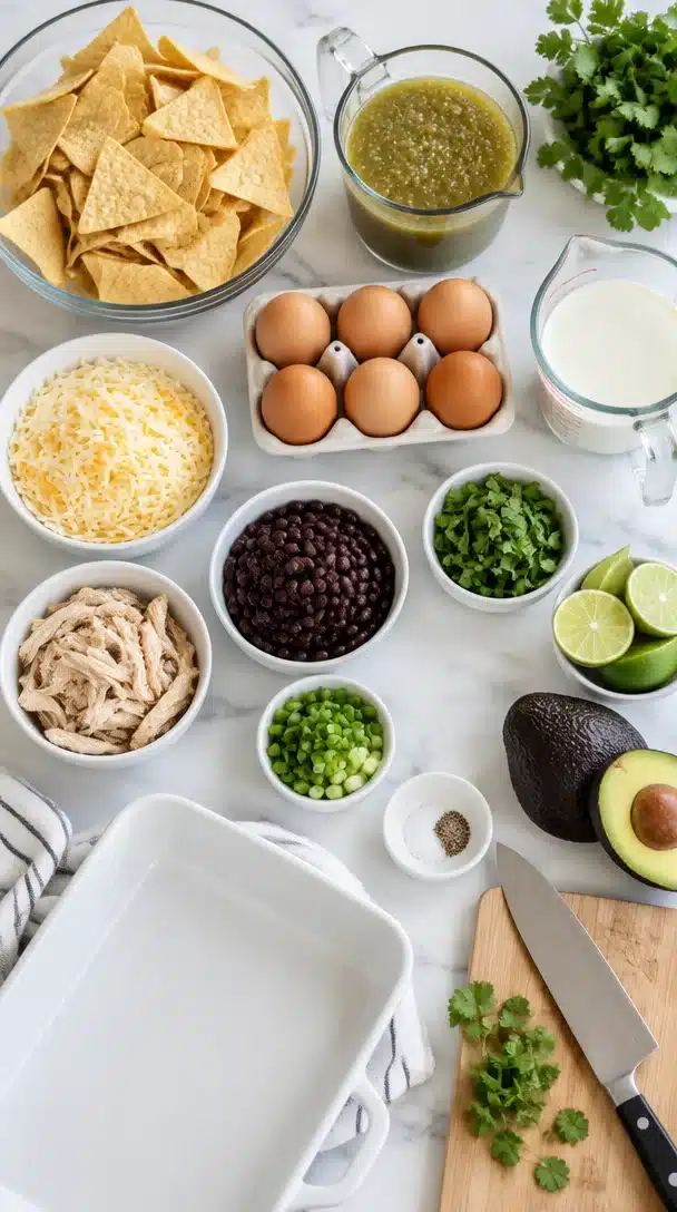 Green Breakfast Chilaquiles Casserole