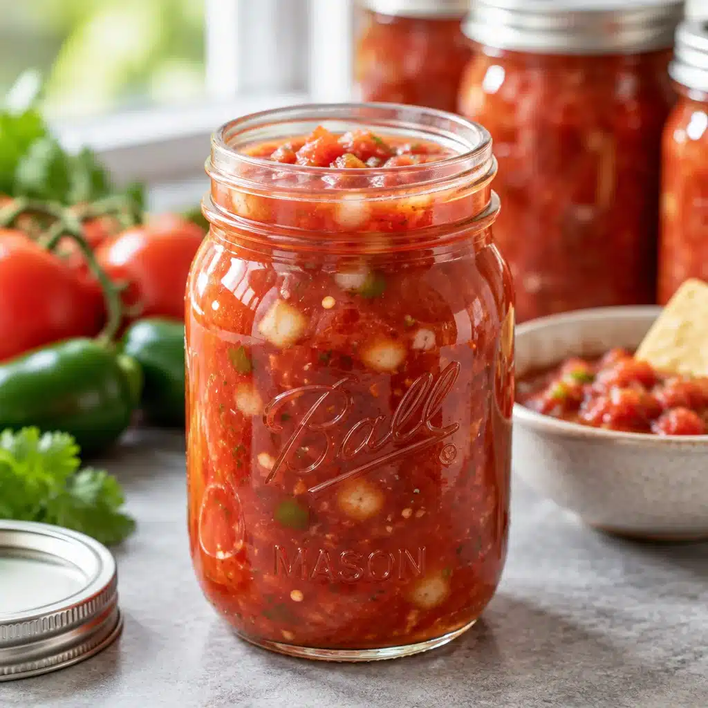 Homemade Salsa Recipe with Fresh Tomatoes served with tortilla chips.