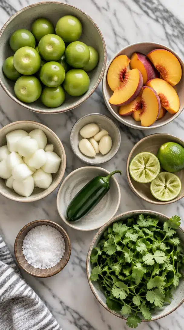 Roasted Peach & Tomatillo Salsa