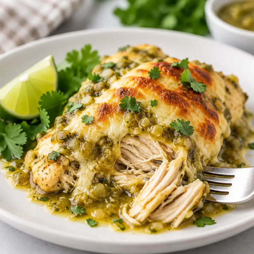 Delicious Salsa Verde Chicken made with chicken thighs, salsa verde, and seasonings.