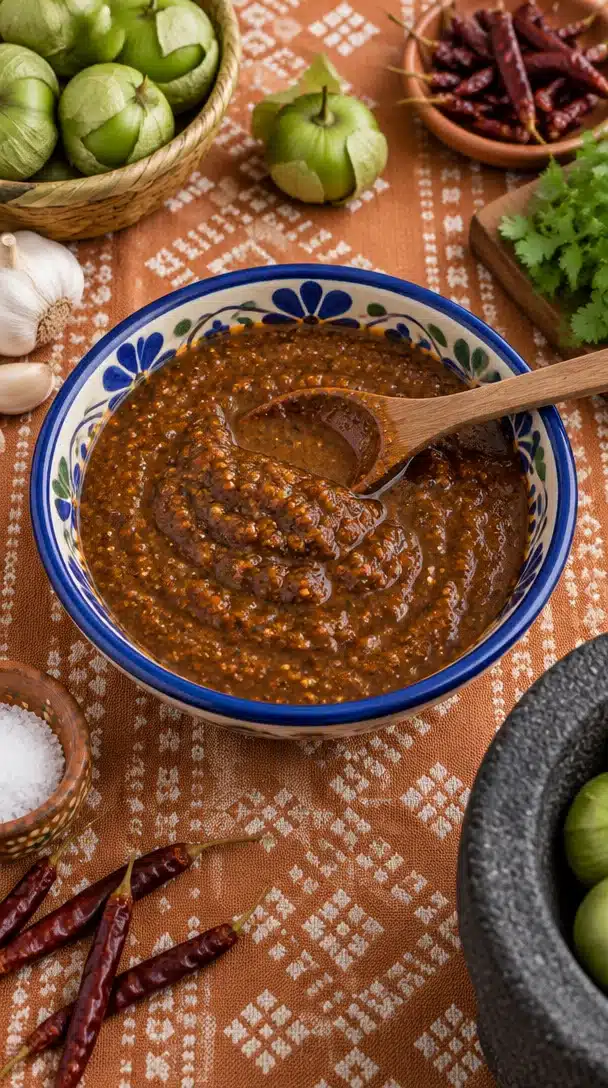 Spicy Tomatillo Chile de Arbol Salsa Spicy Tomatillo Chile de Arbol Salsa